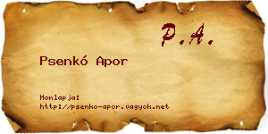 Psenkó Apor névjegykártya